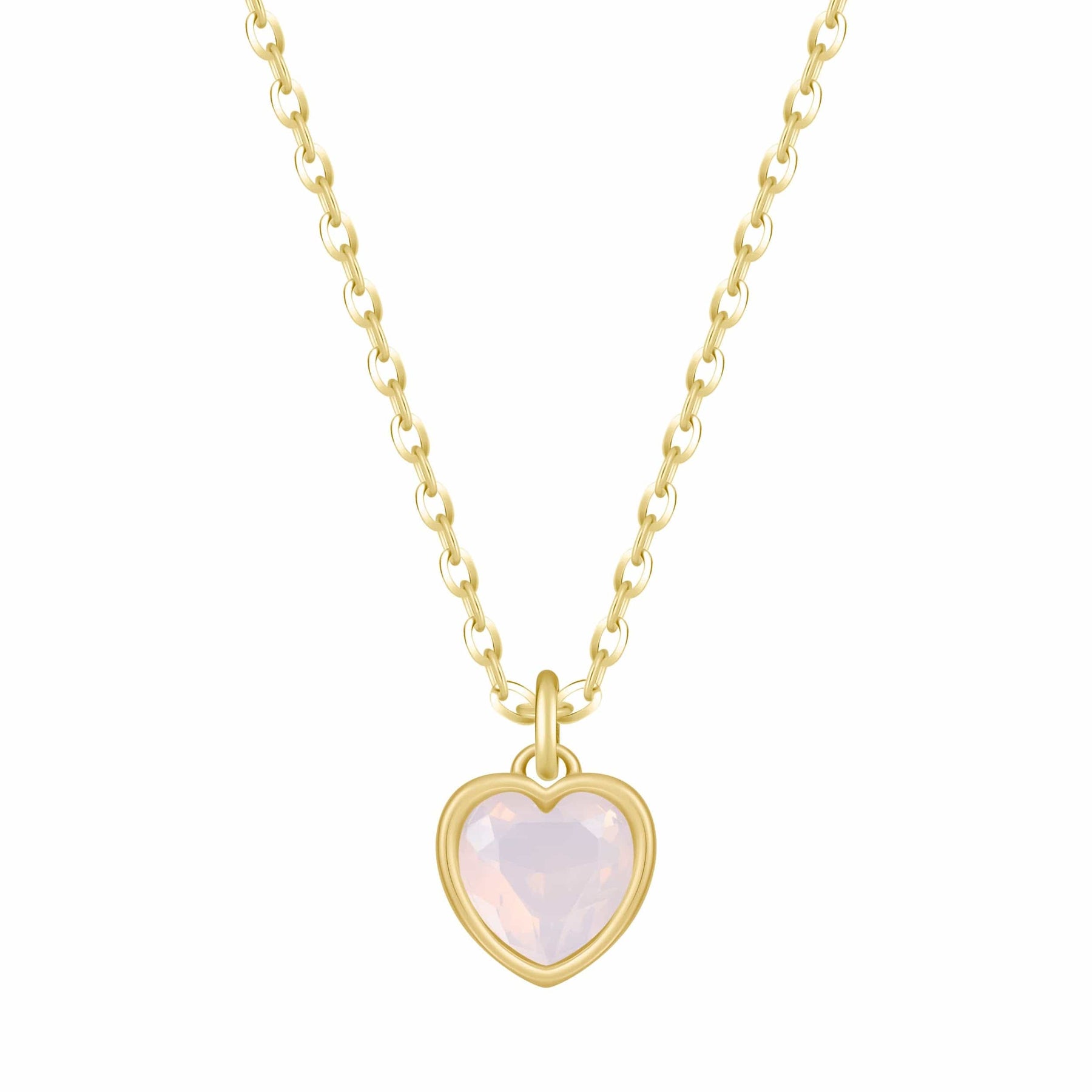 Bohomoon Stainless Steel Love Heart Birthstone Necklace