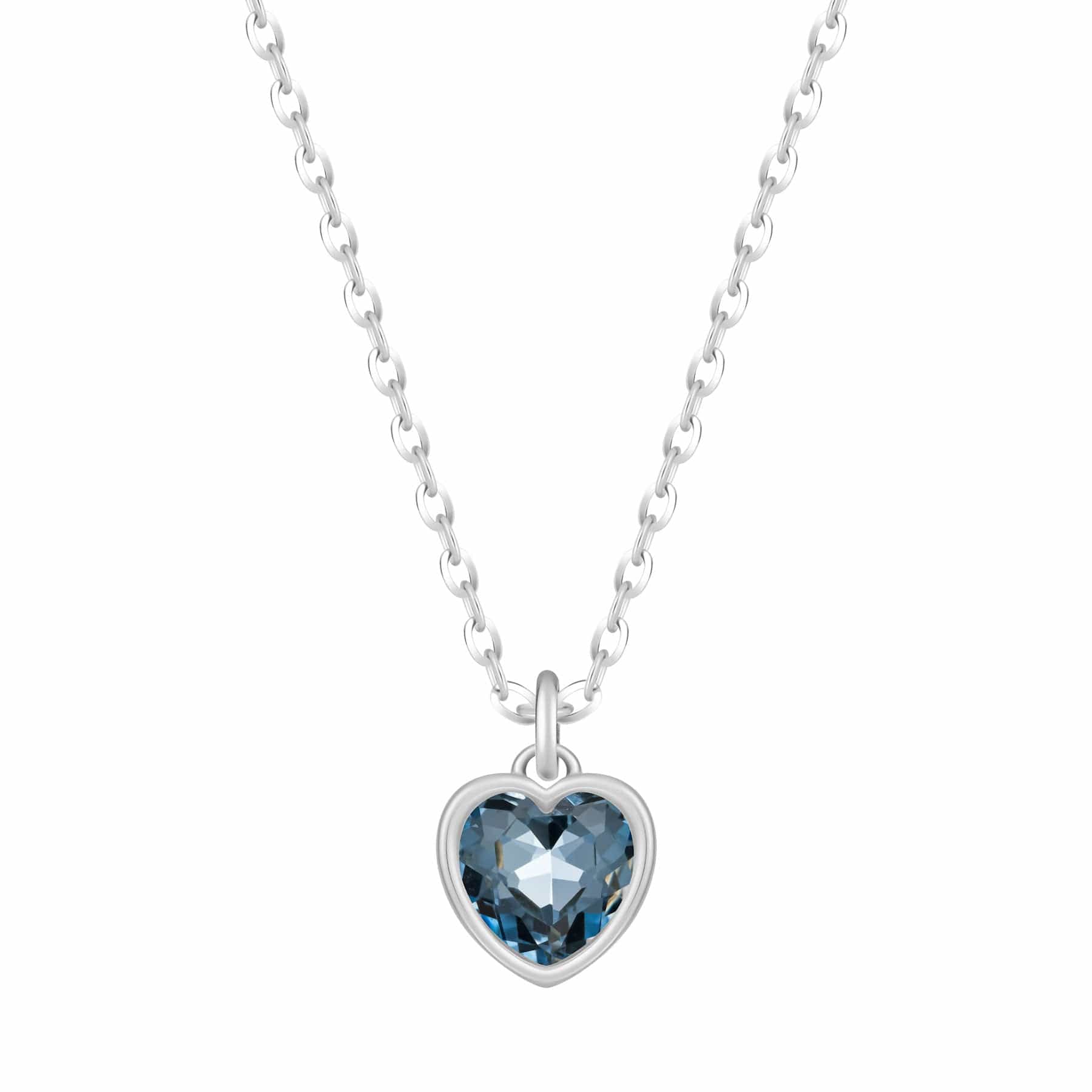 Bohomoon Stainless Steel Love Heart Birthstone Necklace