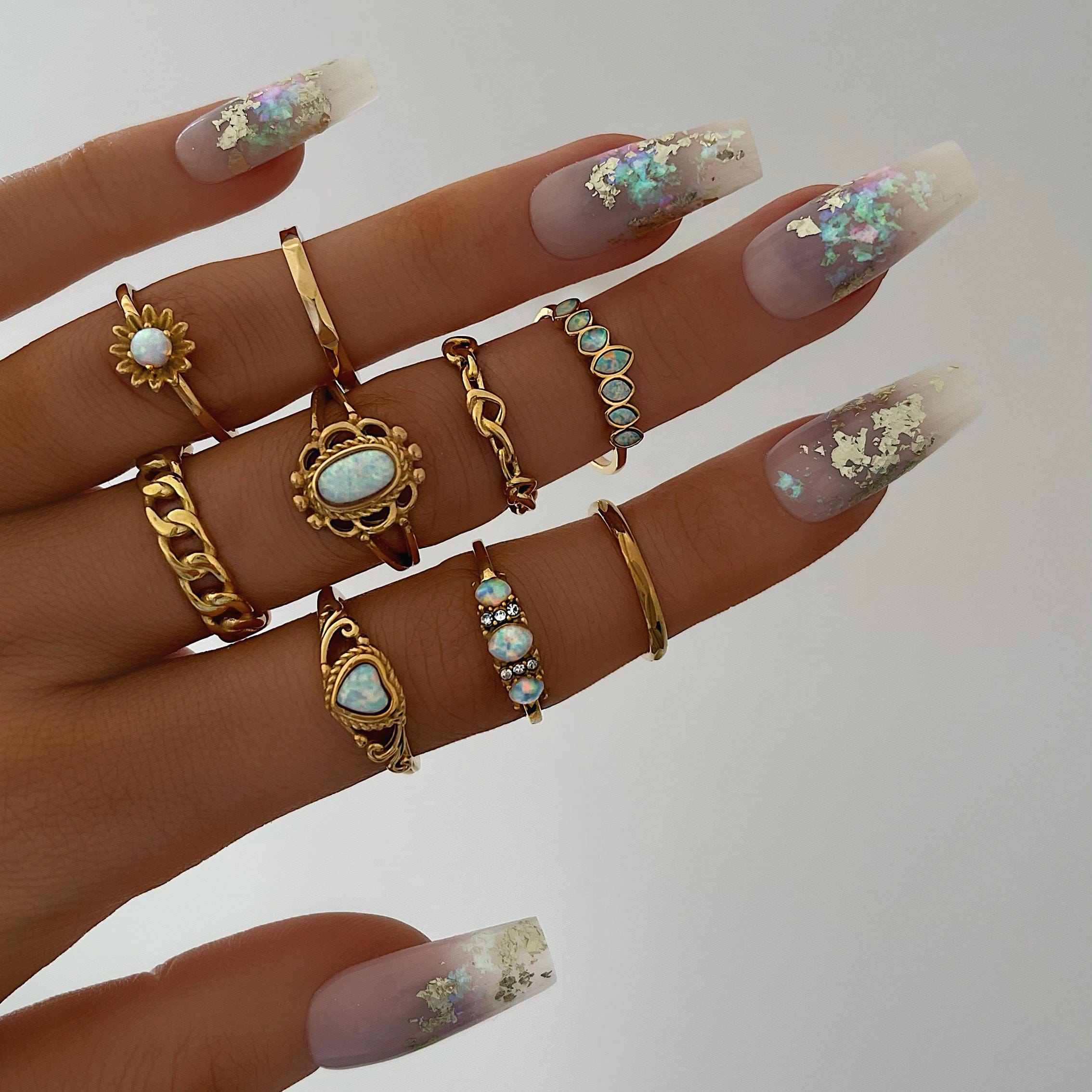 BohoMoon Stainless Steel Lumi Opal Ring