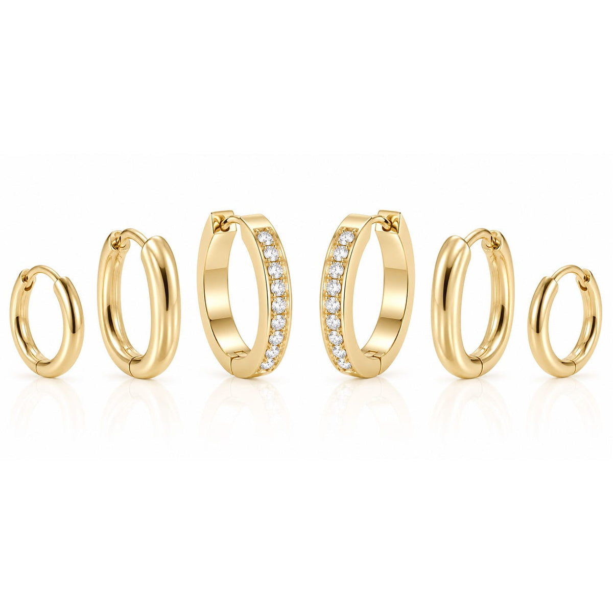 Bohomoon Stainless Steel Luxe Stack Earring Set