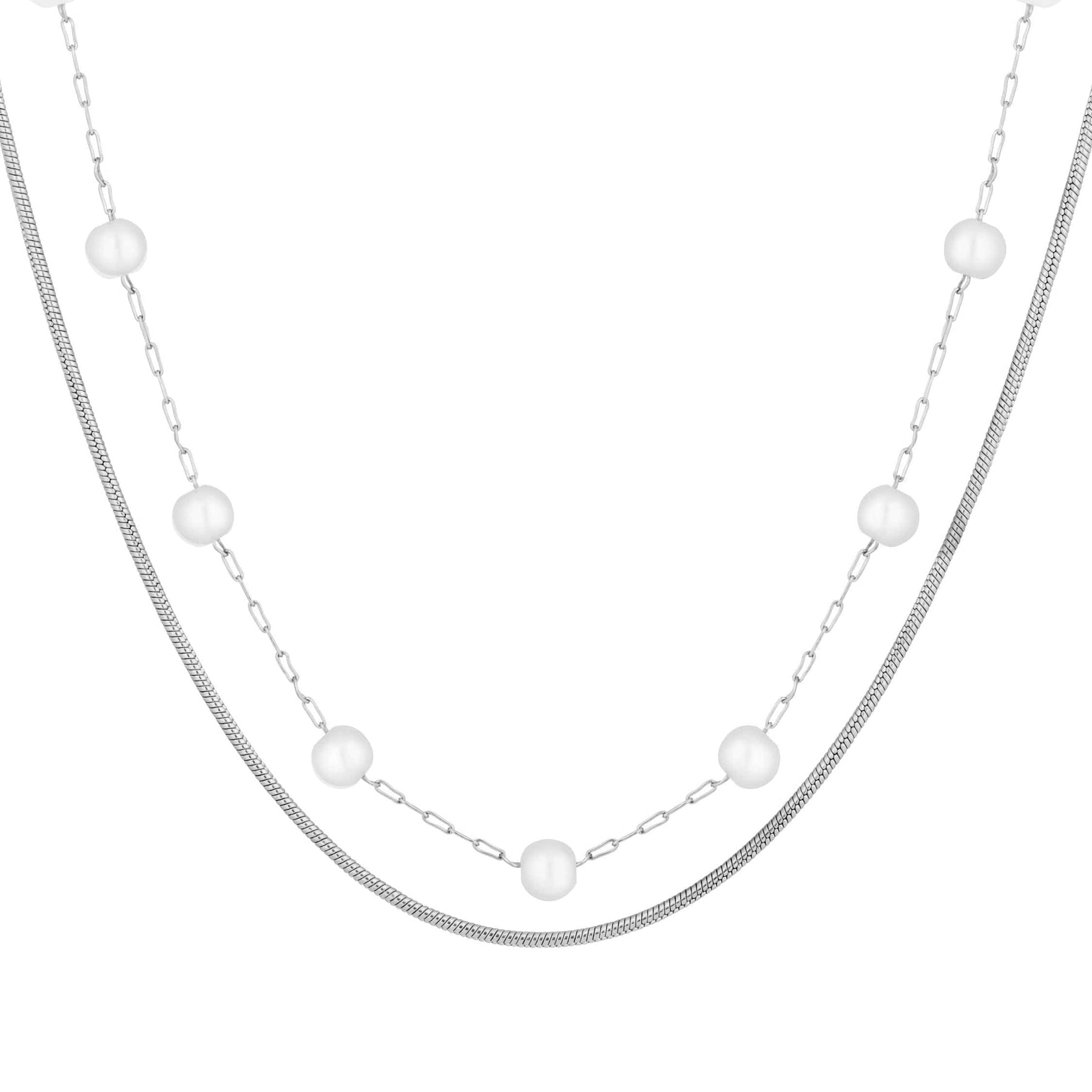 Bohomoon Stainless Steel Lydia Pearl Layered Necklace