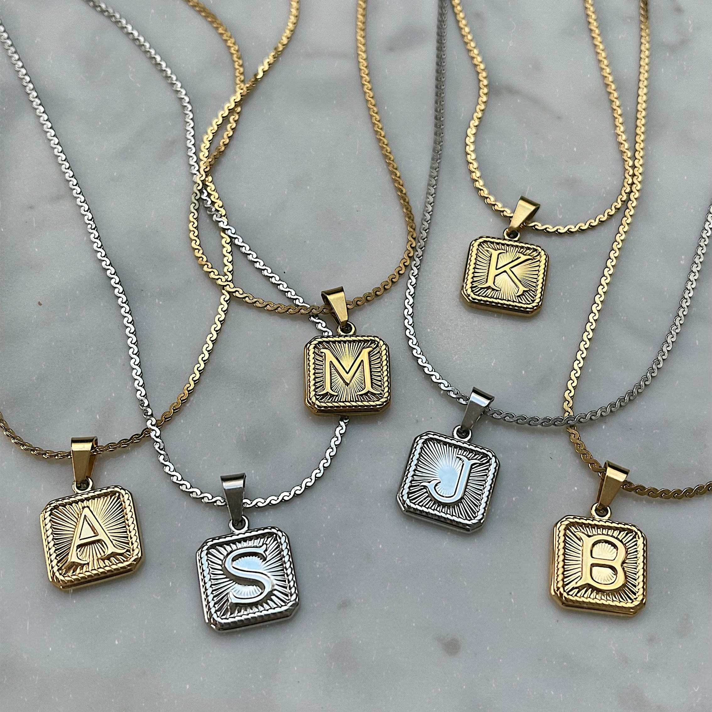 BohoMoon Stainless Steel Mesmerise Initial Necklace