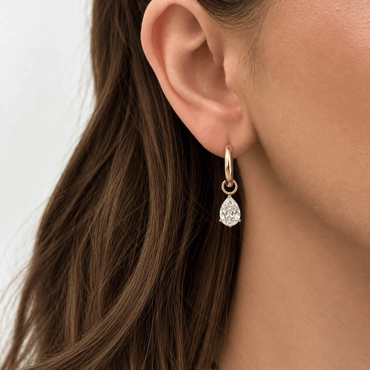 Bohomoon Stainless Steel Millie Pear Hoop Earrings