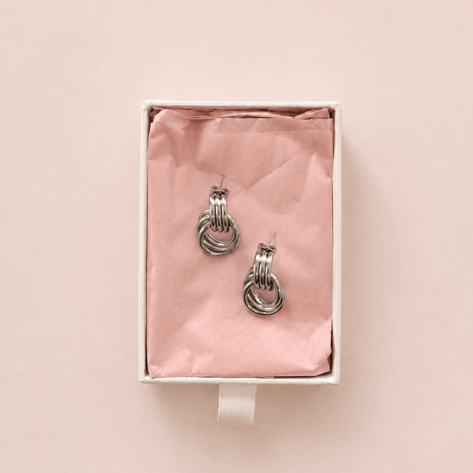 Bohomoon Stainless Steel Mini Cece Knot Stud Earrings