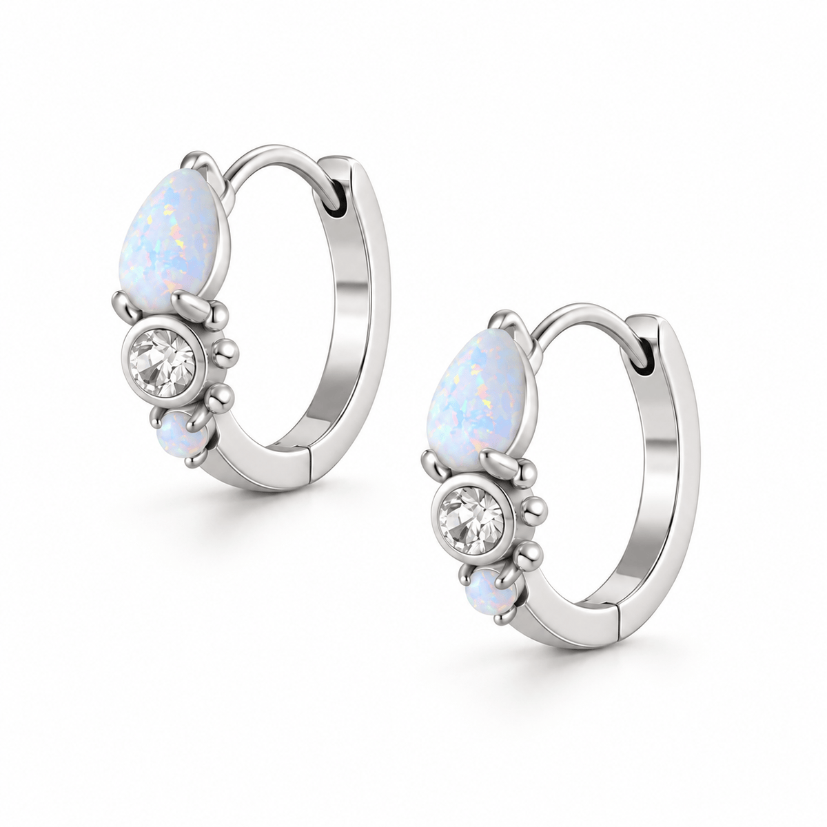 Bohomoon Stainless Steel Mirabel Opal Hoop Earrings