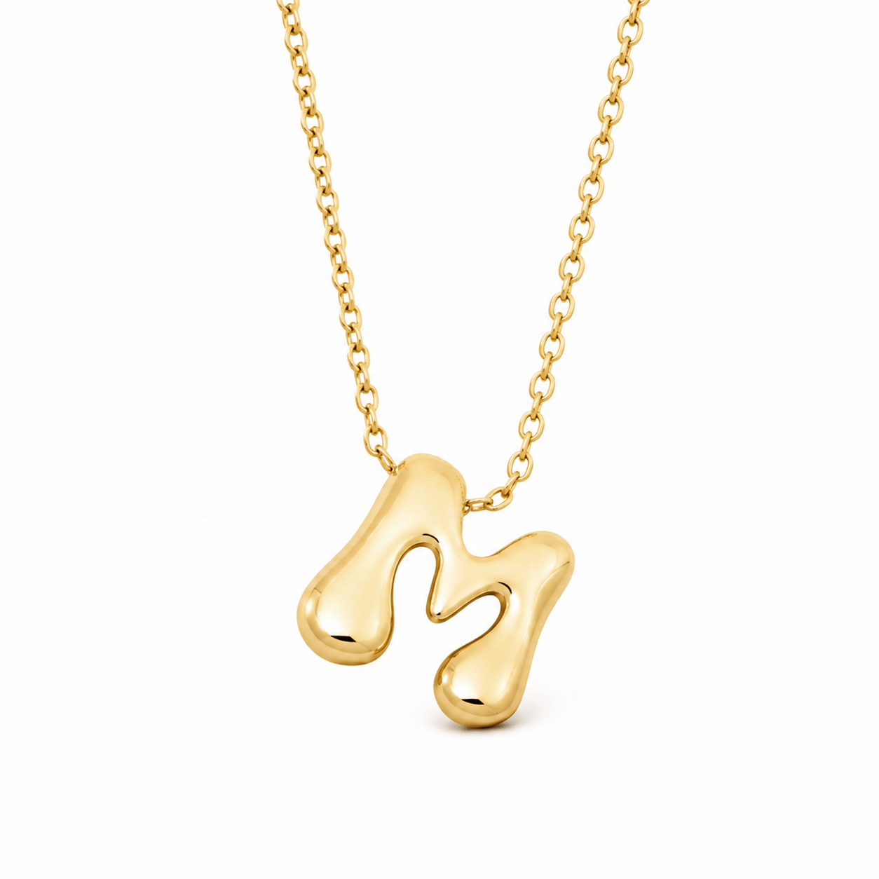 Bohomoon Stainless Steel Molten Initial Necklace