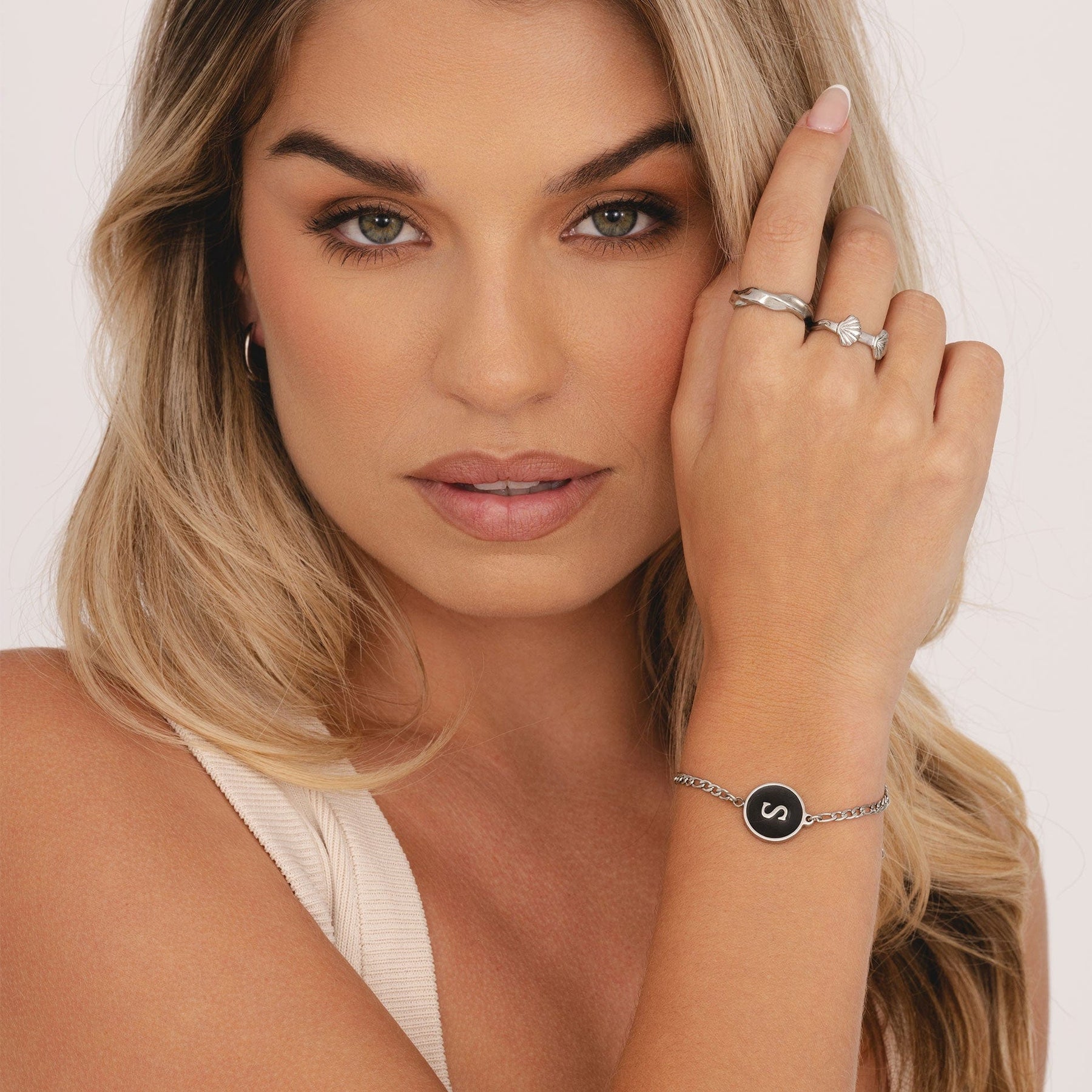 Bohomoon Stainless Steel Noire Initial Bracelet