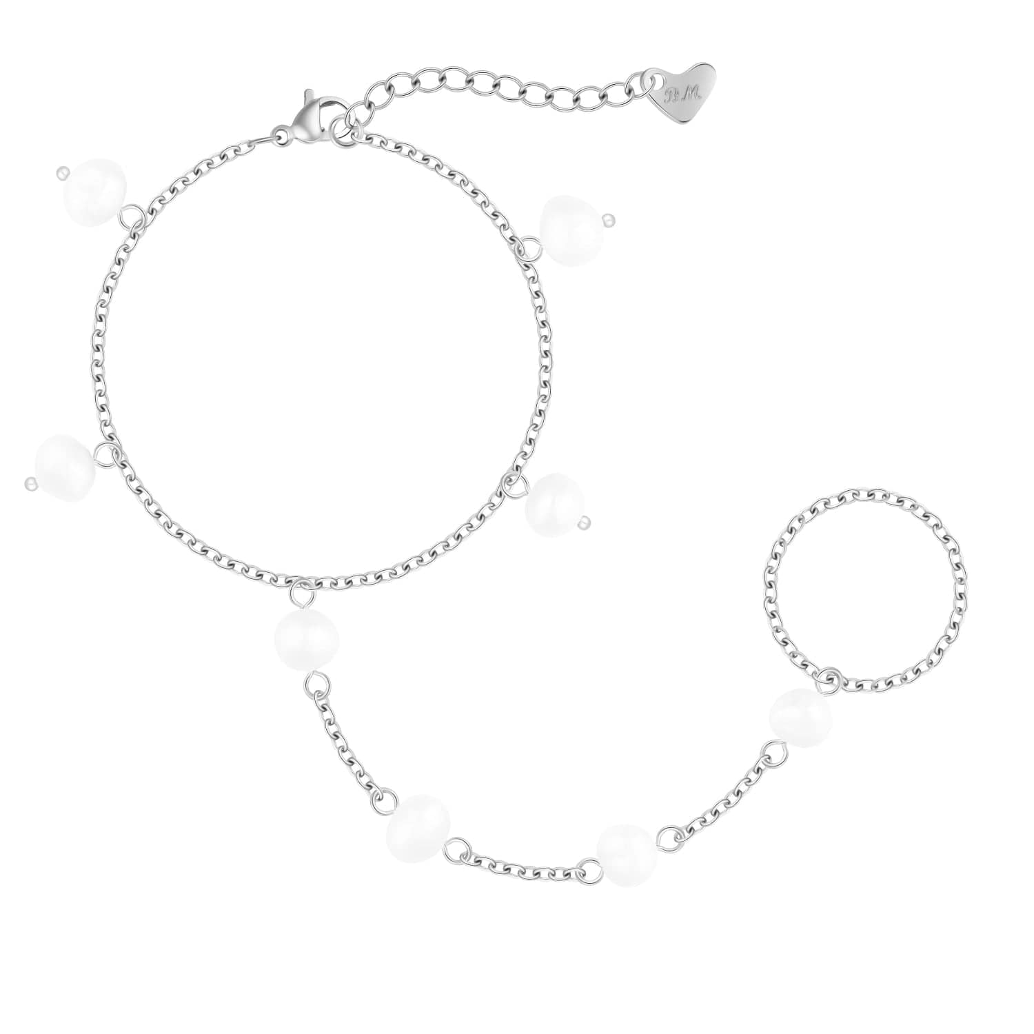 Bohomoon Stainless Steel Nori Hand Chain Bracelet