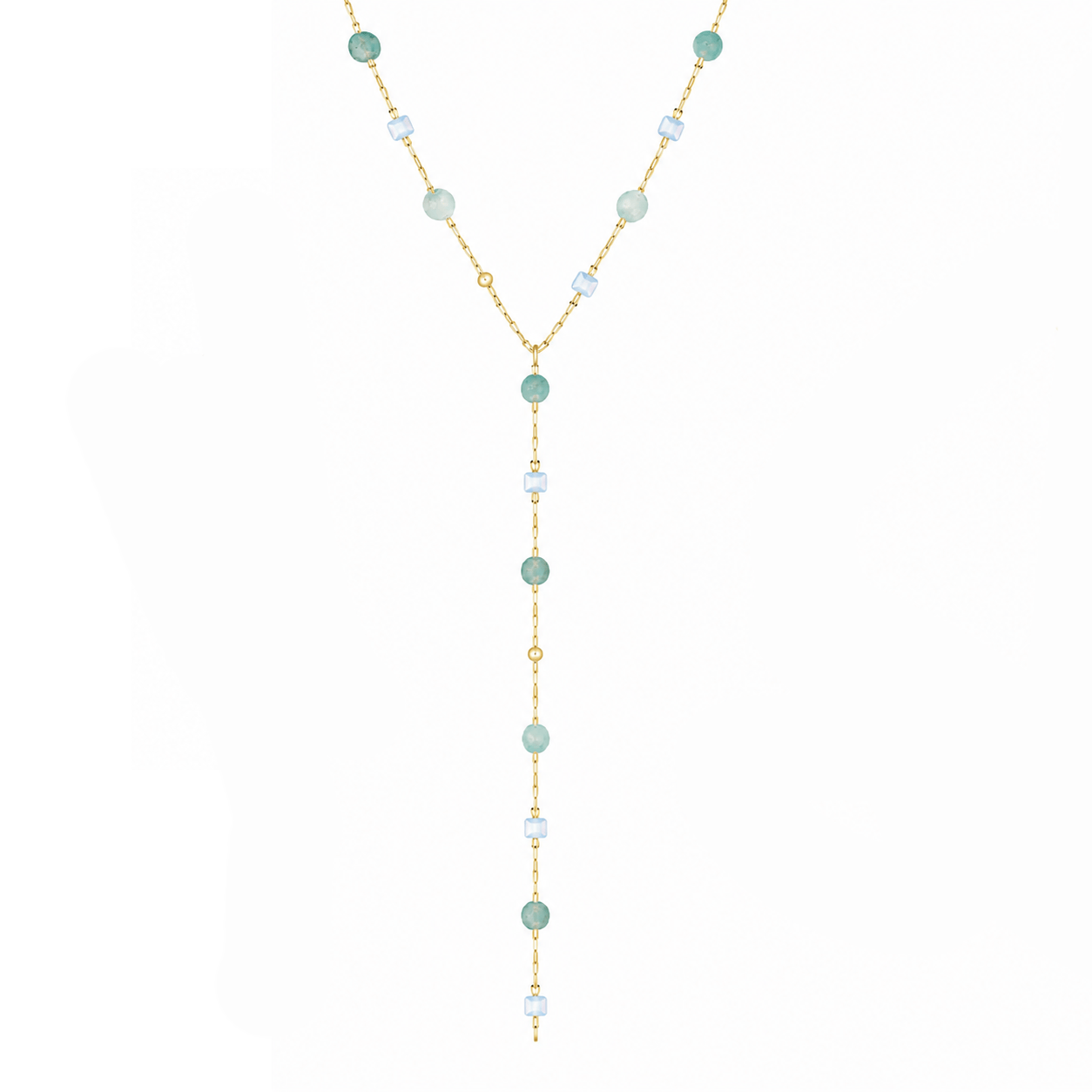 Bohomoon Stainless Steel Pastel Lariat Necklace