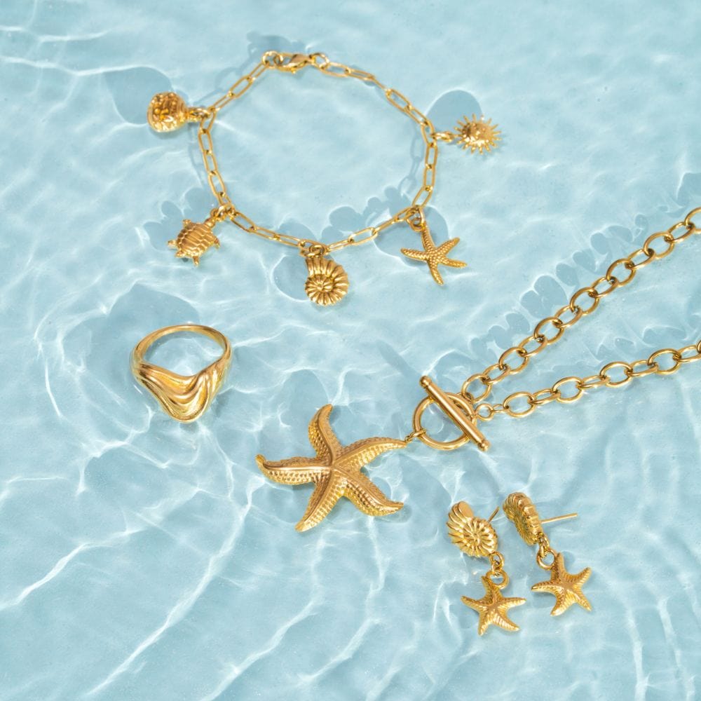 Bohomoon Stainless Steel Pietra Starfish Tbar Necklace