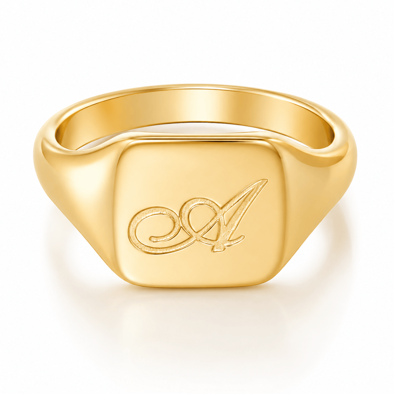 Bohomoon Stainless Steel Raina Initial Signet Ring