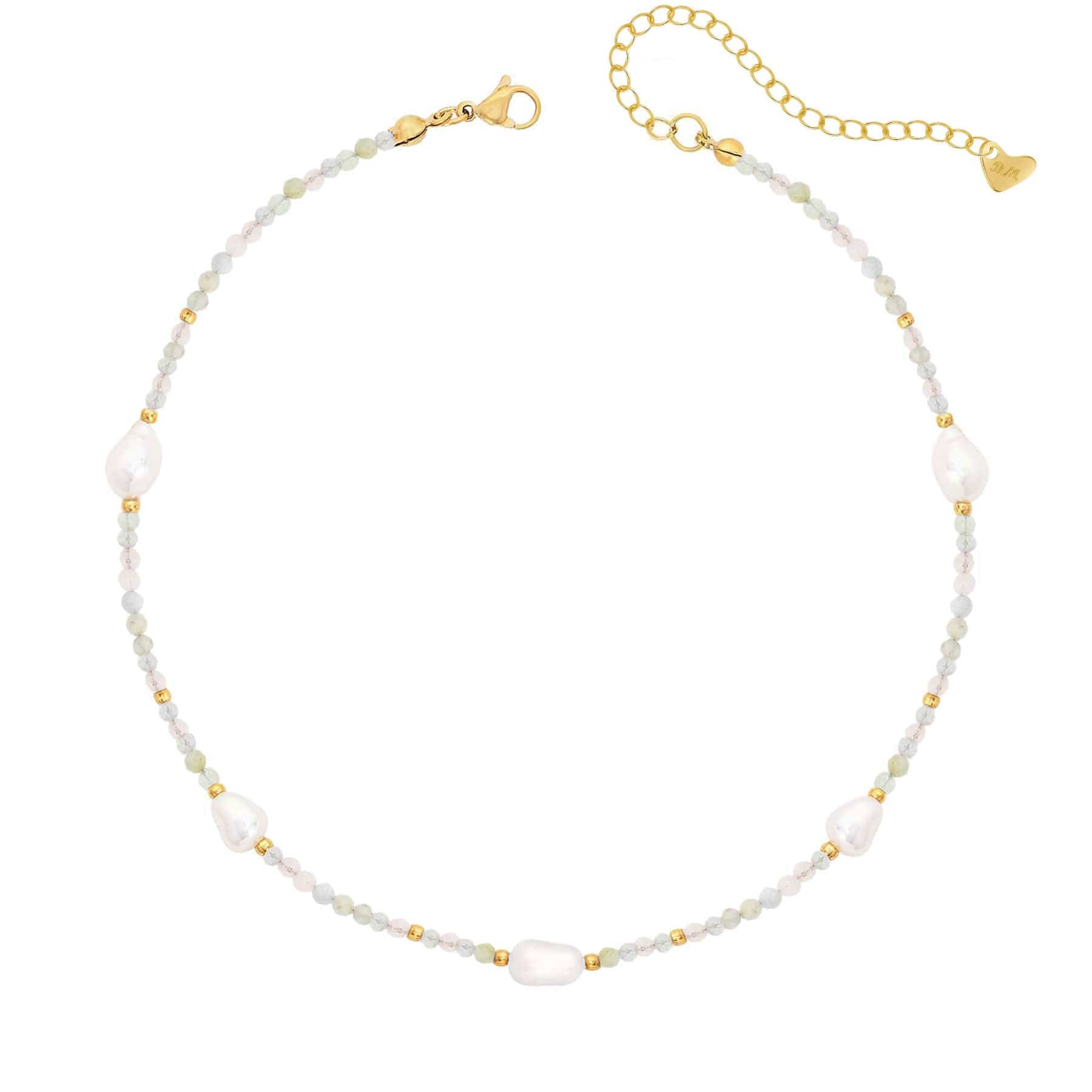 Bohomoon Stainless Steel Rosie Pearl Choker Necklace