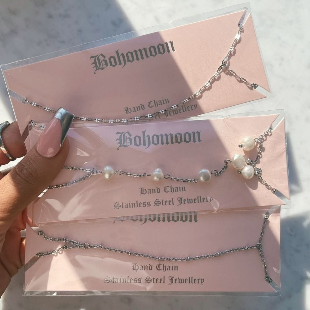 Bohomoon Stainless Steel Saint Hand Chain Bracelet