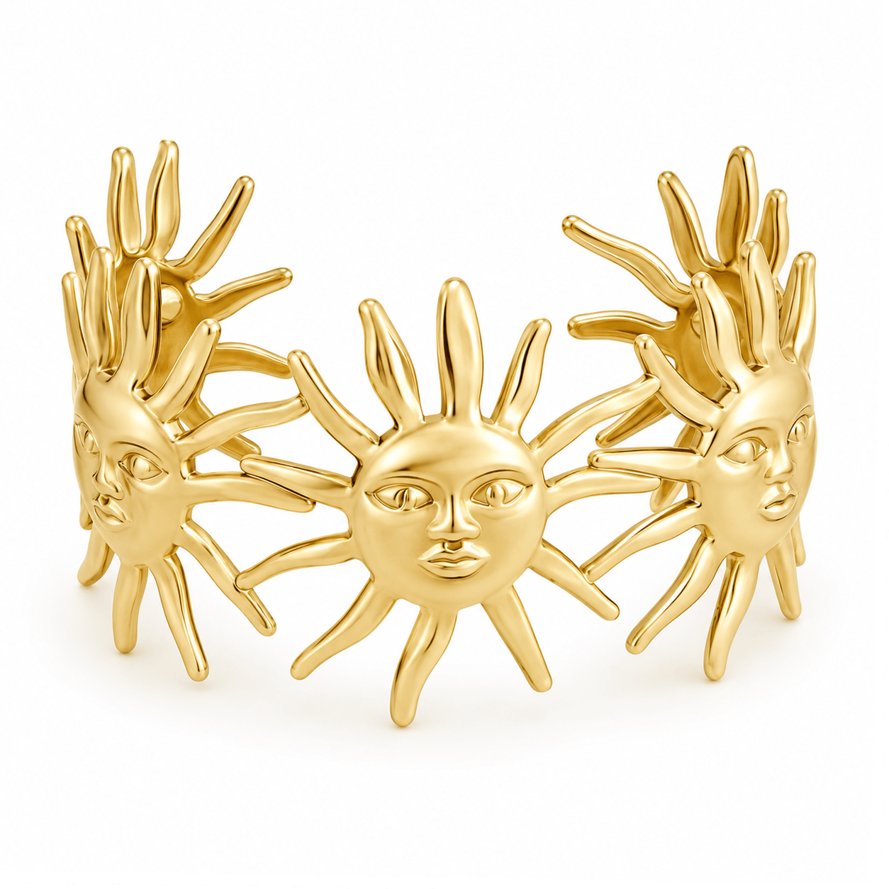 Bohomoon Stainless Steel Scorch Sun Cuff Bracelet