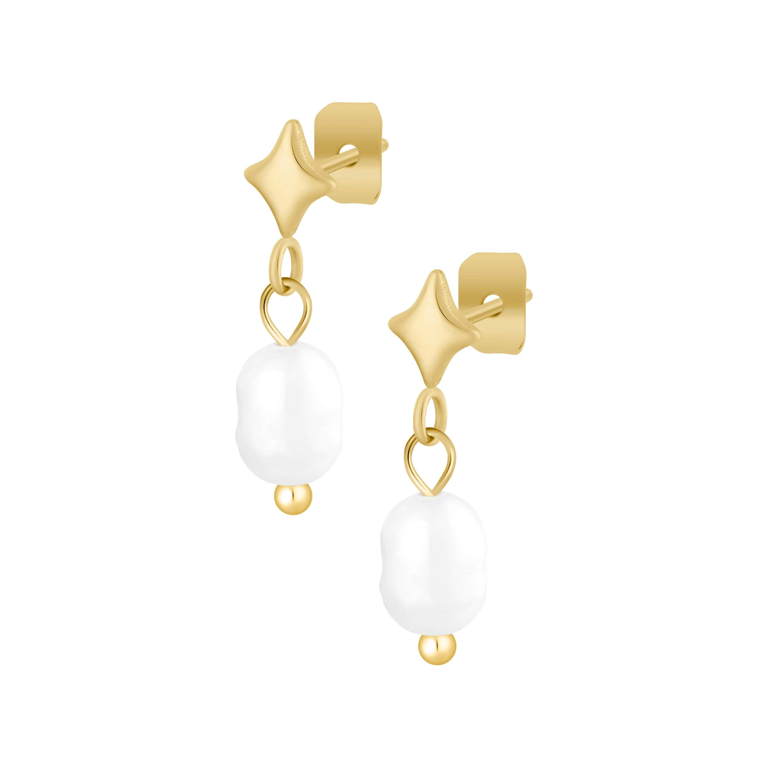 Bohomoon Stainless Steel Seychelles Pearl Stud Earrings