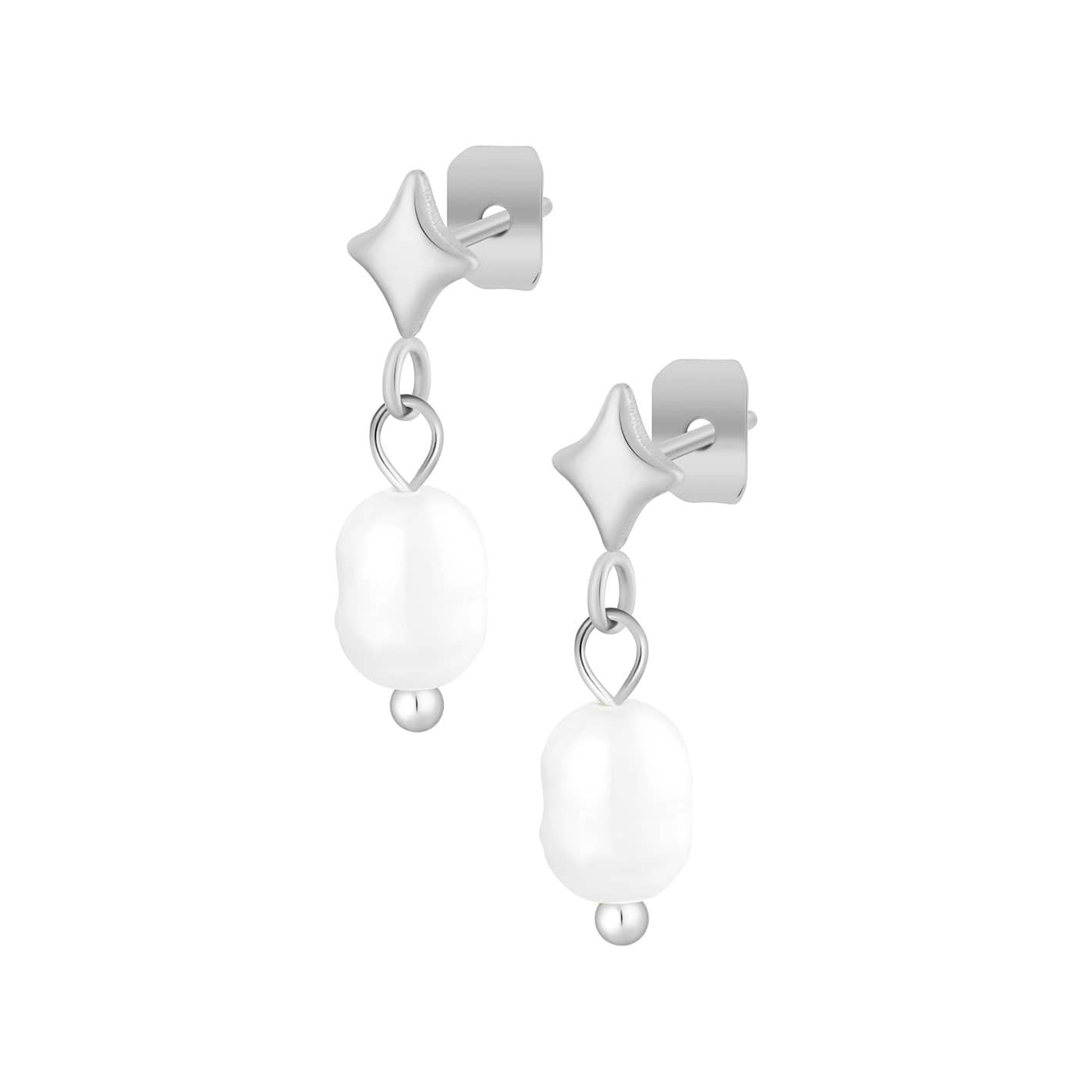 Bohomoon Stainless Steel Seychelles Pearl Stud Earrings