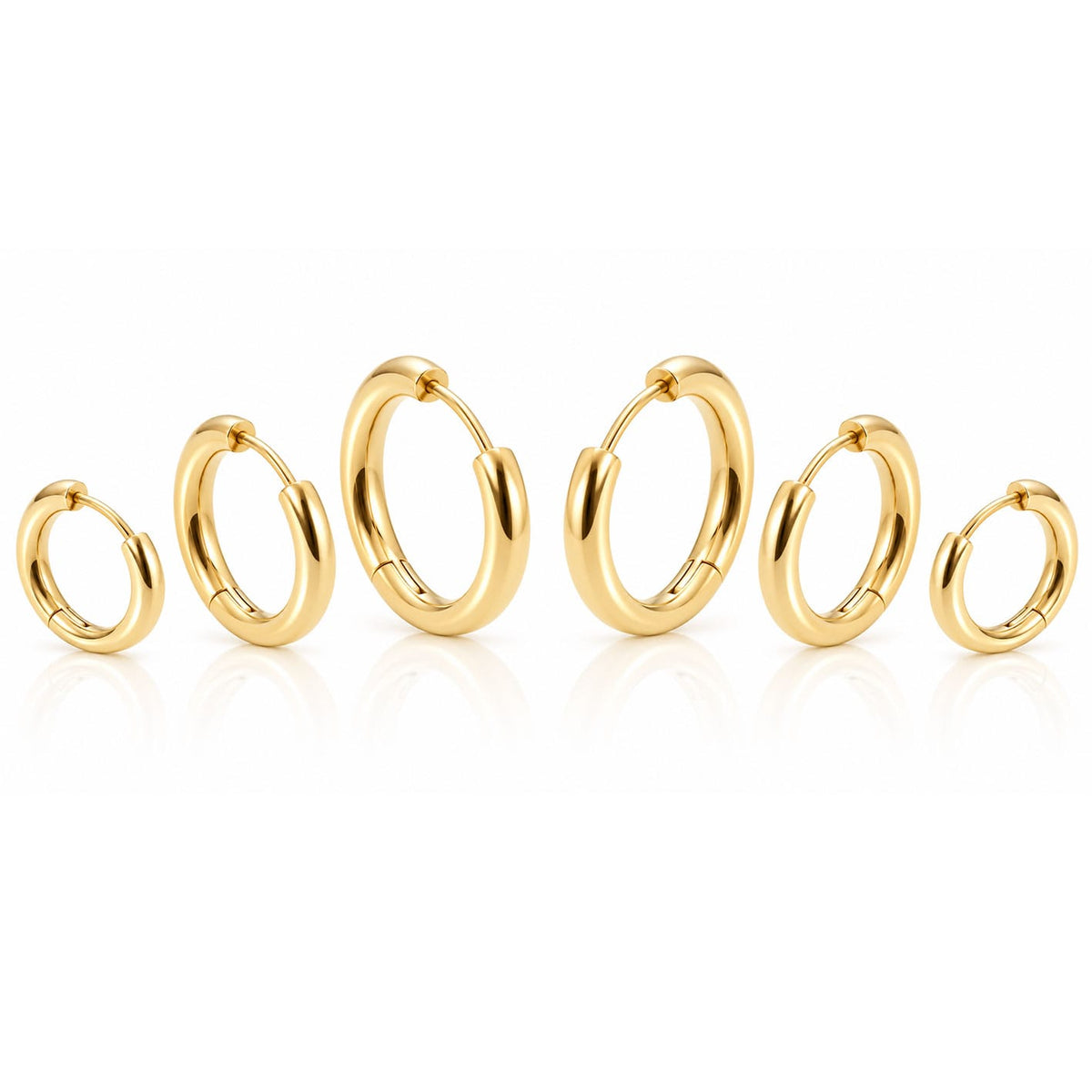 Bohomoon Stainless Steel Simple Stack Earring Set
