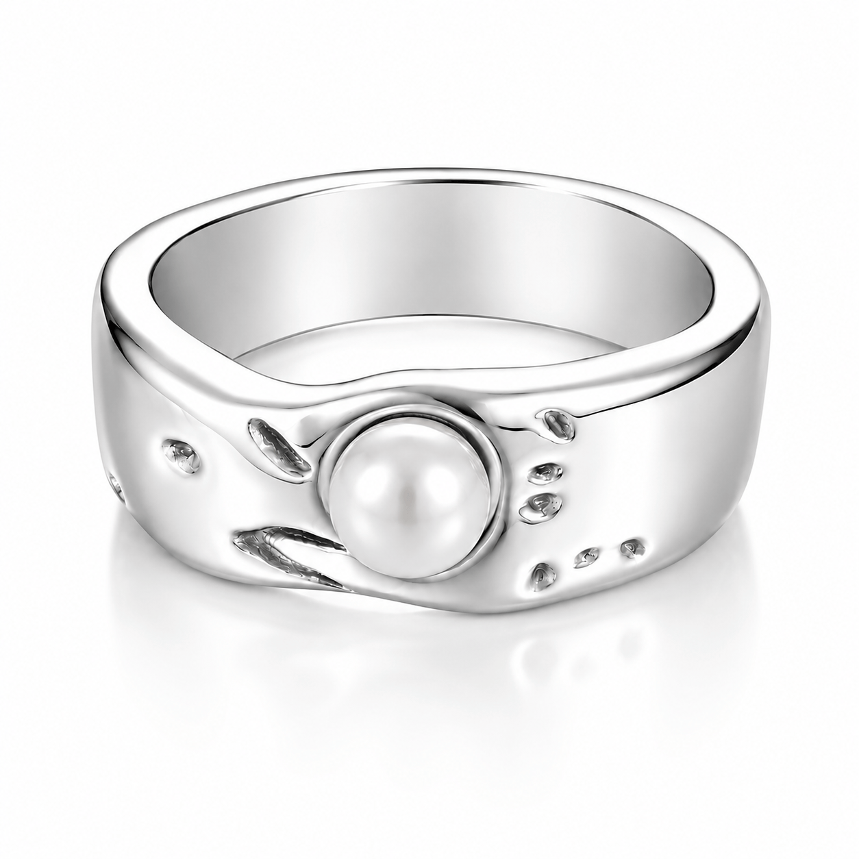 Bohomoon Stainless Steel Tiki Pearl Ring