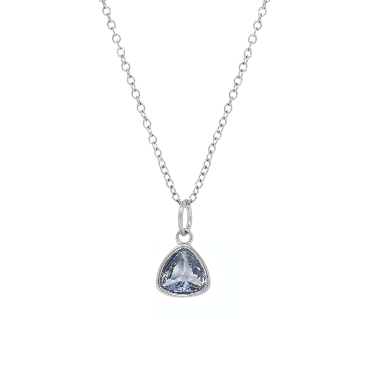 BohoMoon Stainless Steel Trio Birthstone Necklace Silver / March
