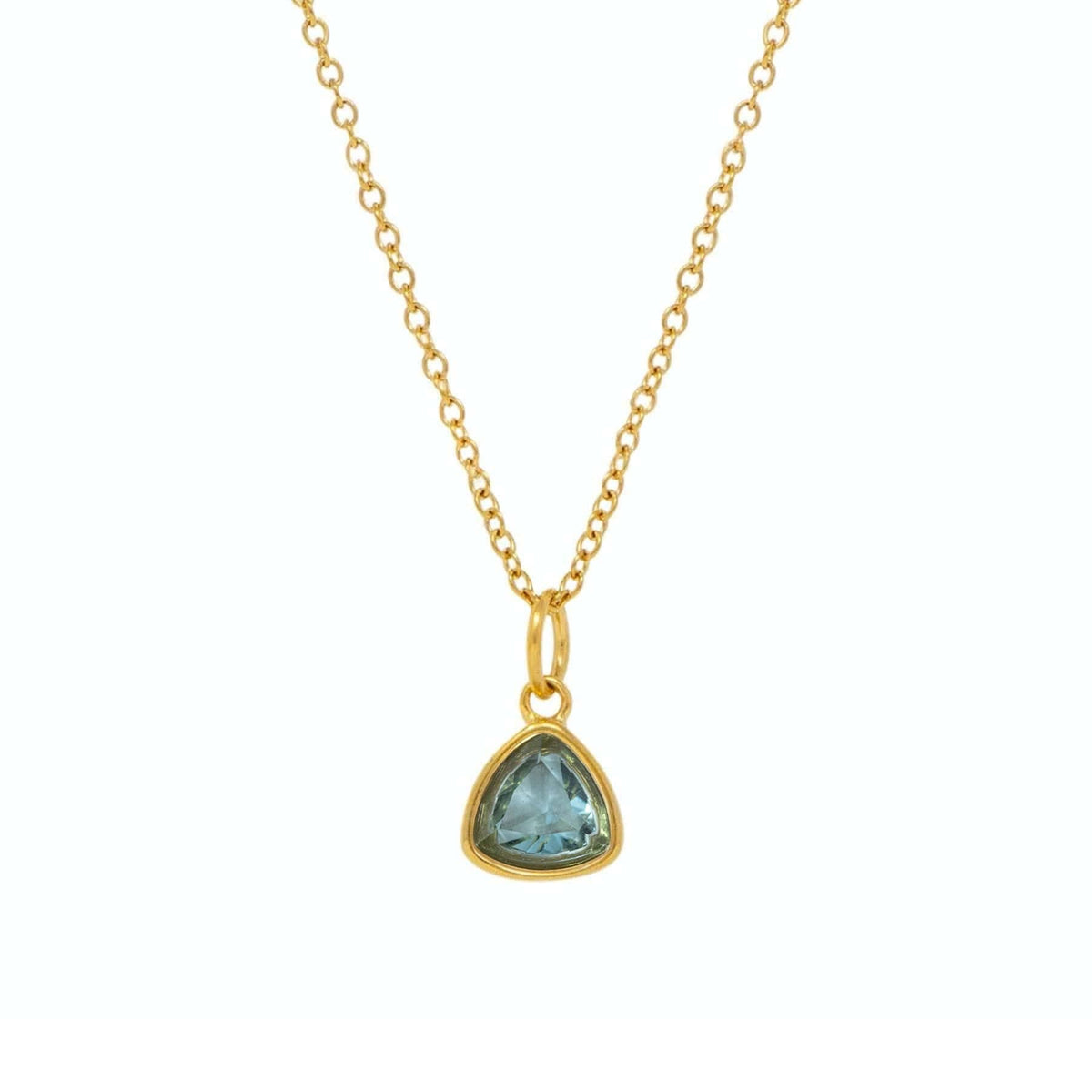 BohoMoon Stainless Steel Trio Birthstone Necklace Gold / December