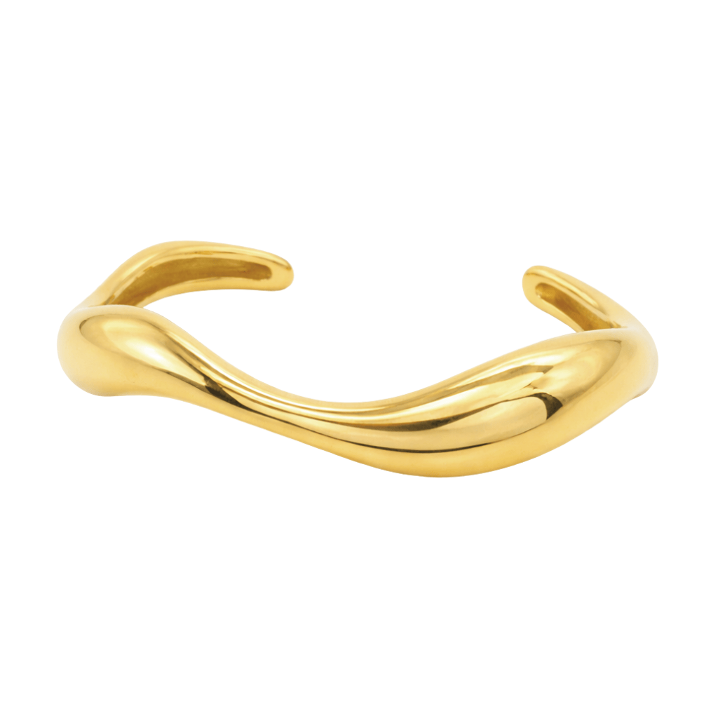 Bohomoon Stainless Steel Wave Cuff Bracelet