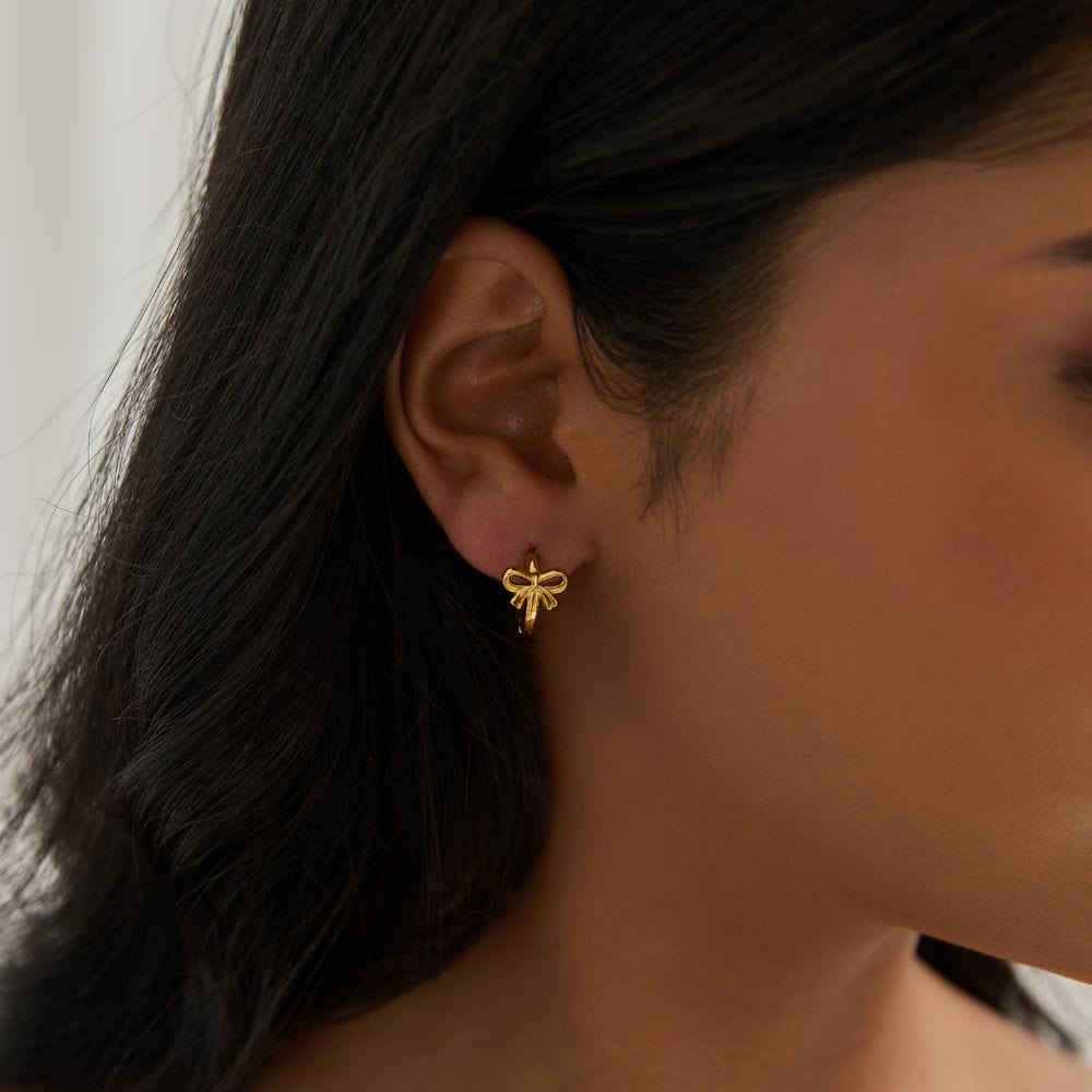Bohomoon Stainless Steel Hattie Bow Hoop Earrings