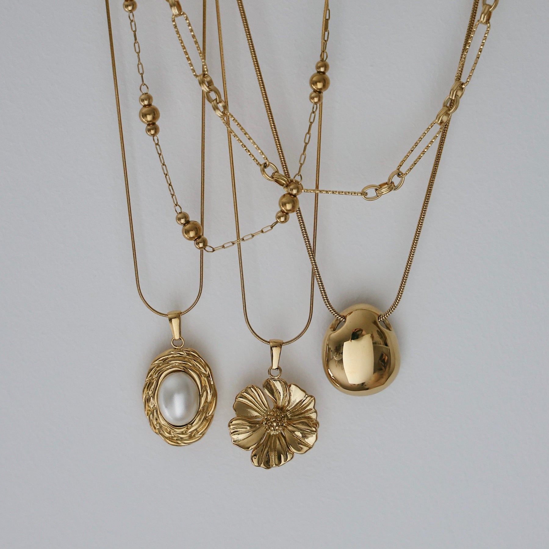 Bohomoon Stainless Steel Lettie Pearl Necklace