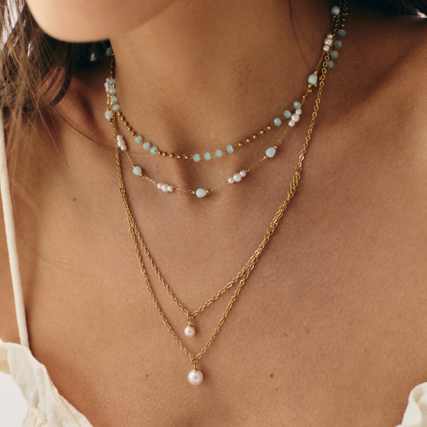 Bohomoon Stainless Steel Marisol Pearl Necklace