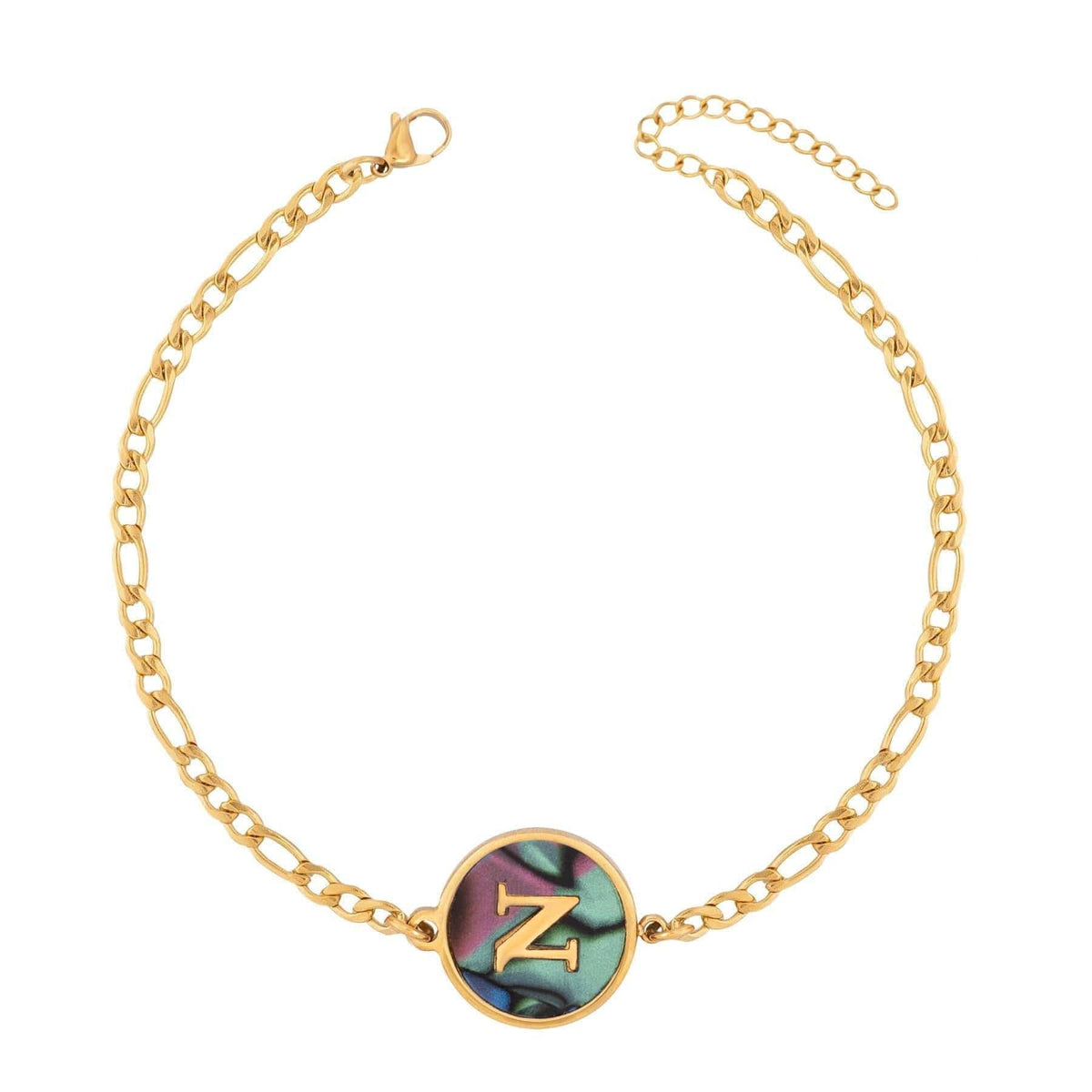 BohoMoon Stainless Steel Abalone Initial Bracelet