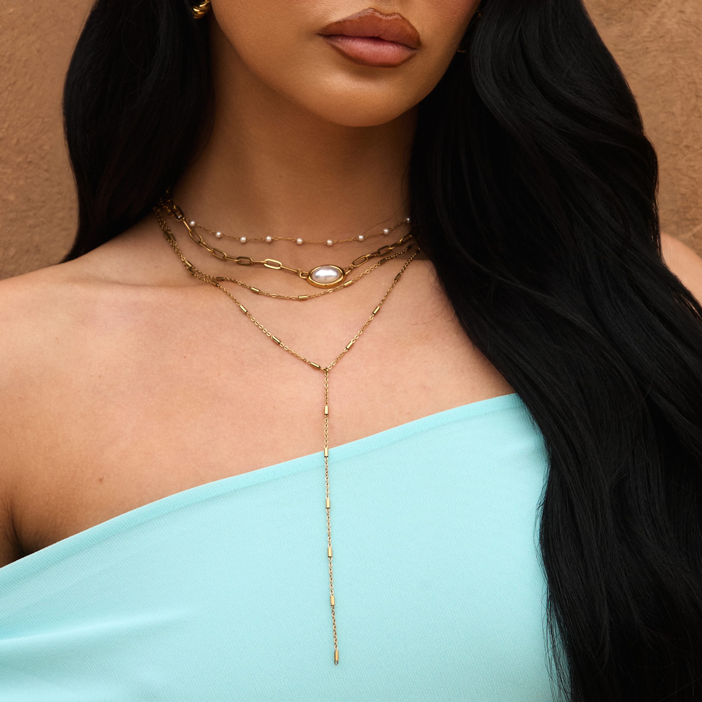 Bohomoon Stainless Steel Acadia Layered Lariat Necklace