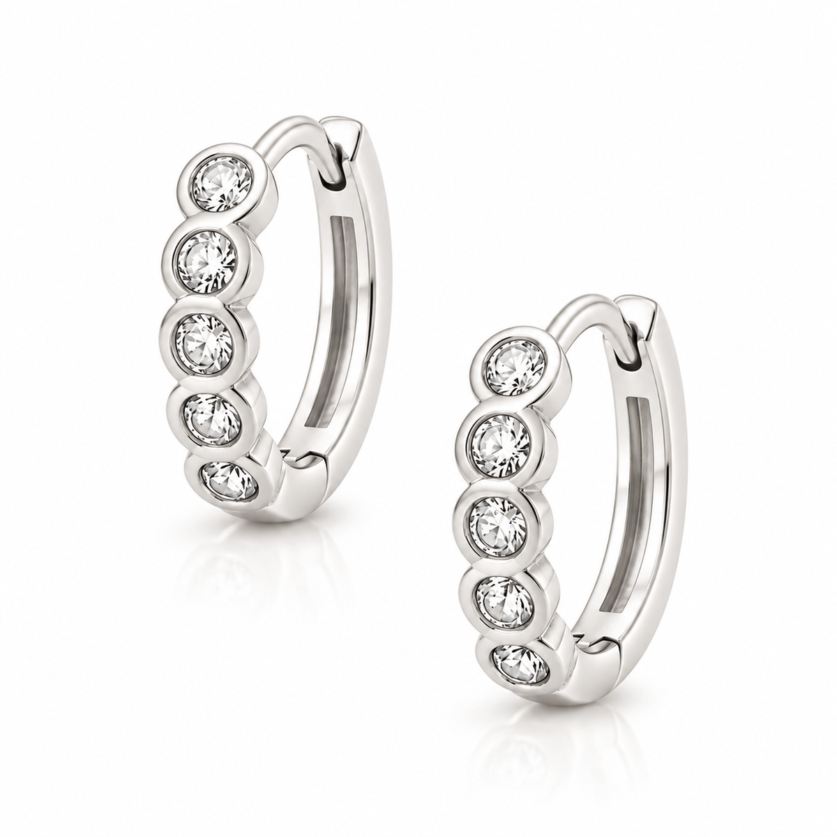 Bohomoon Stainless Steel Agatha Huggie Hoop Earrings