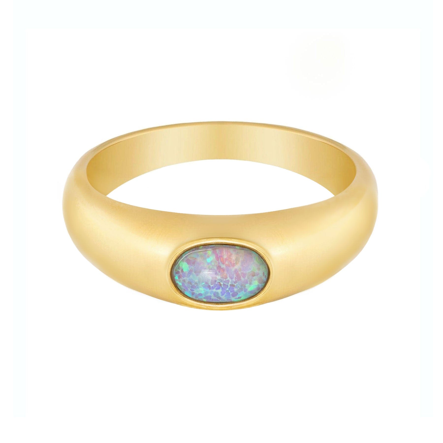BohoMoon Stainless Steel Aisha Opal Ring Gold / US 6 / UK L / EUR 51 (small)