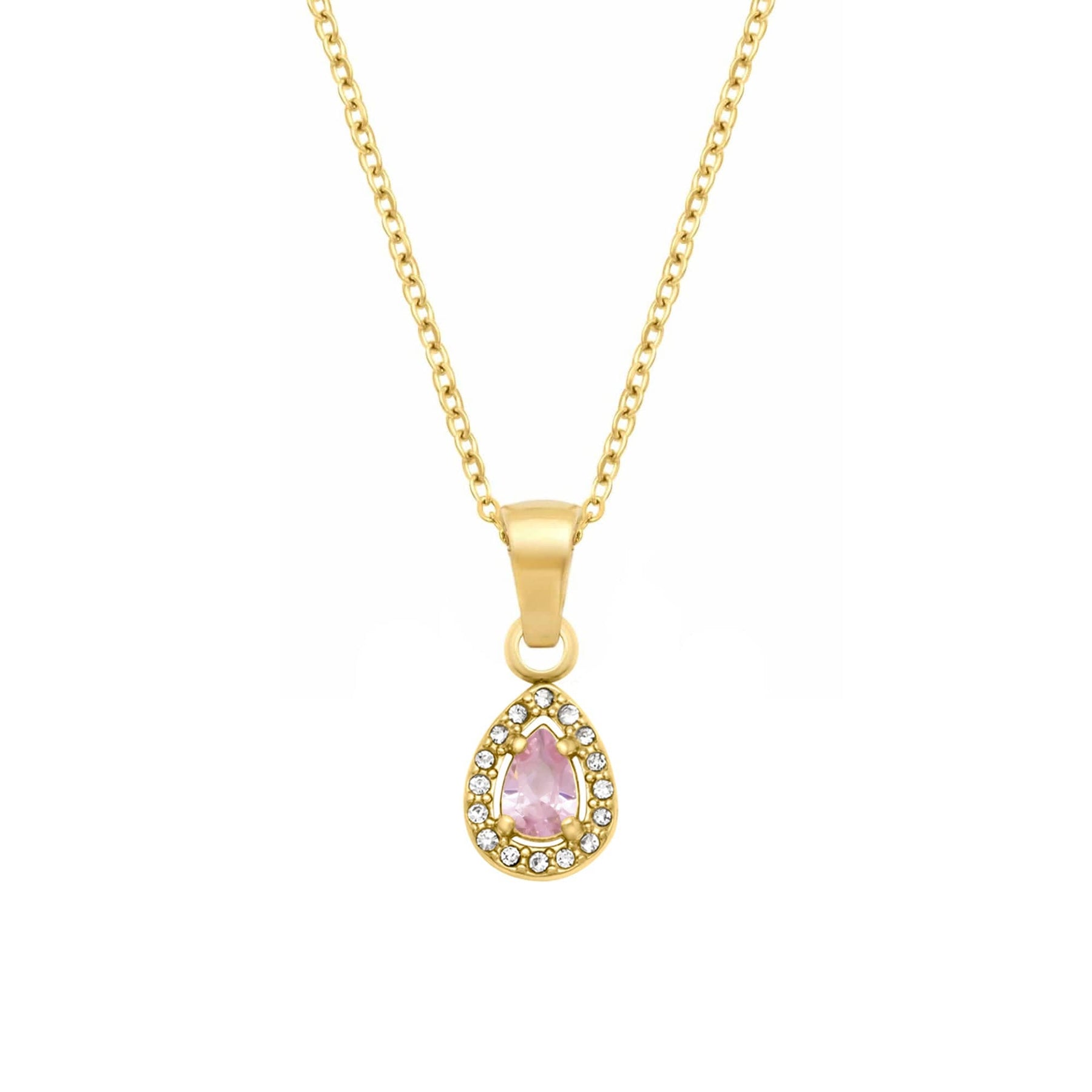 BohoMoon Stainless Steel Alcudia Necklace Gold / Pink