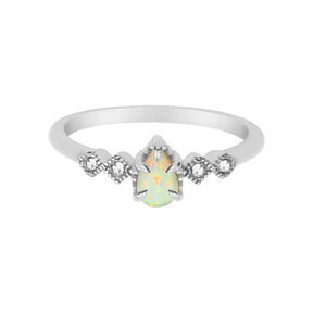 BohoMoon Stainless Steel Alyssa Opal Ring Silver / US 5 / UK J / EUR 49 (x small)