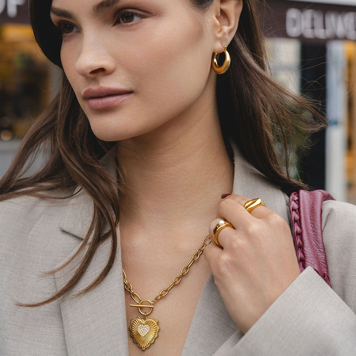 Bohomoon Stainless Steel Ana Hoop Earrings