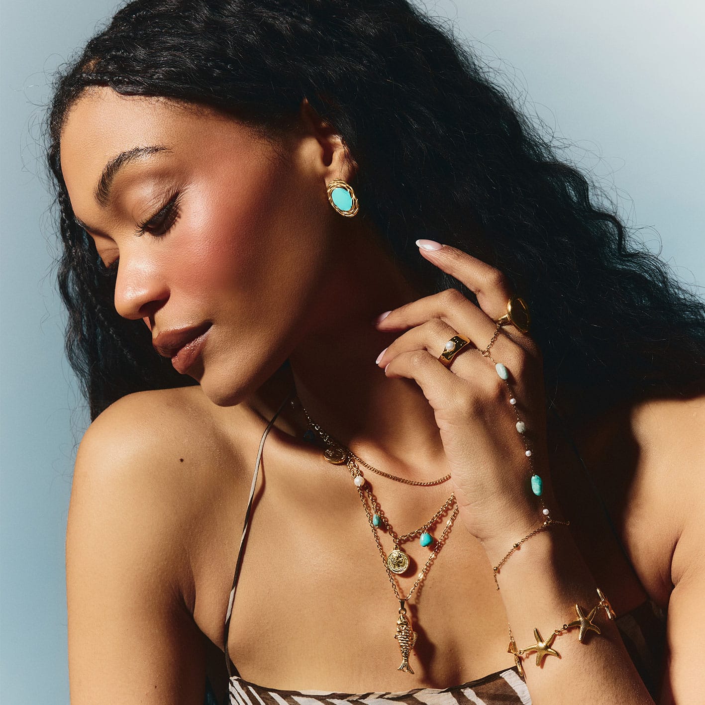 Bohomoon Stainless Steel Angelic Hand Chain Bracelet