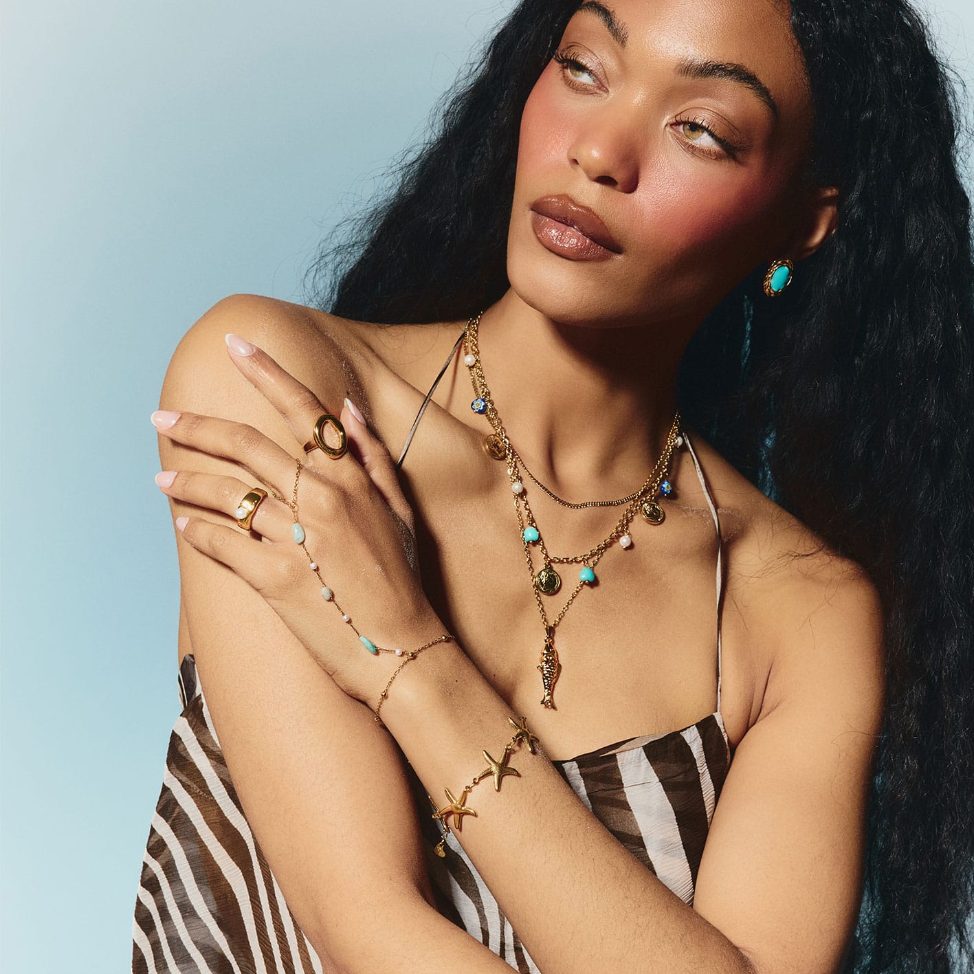 Bohomoon Stainless Steel Angelic Hand Chain Bracelet