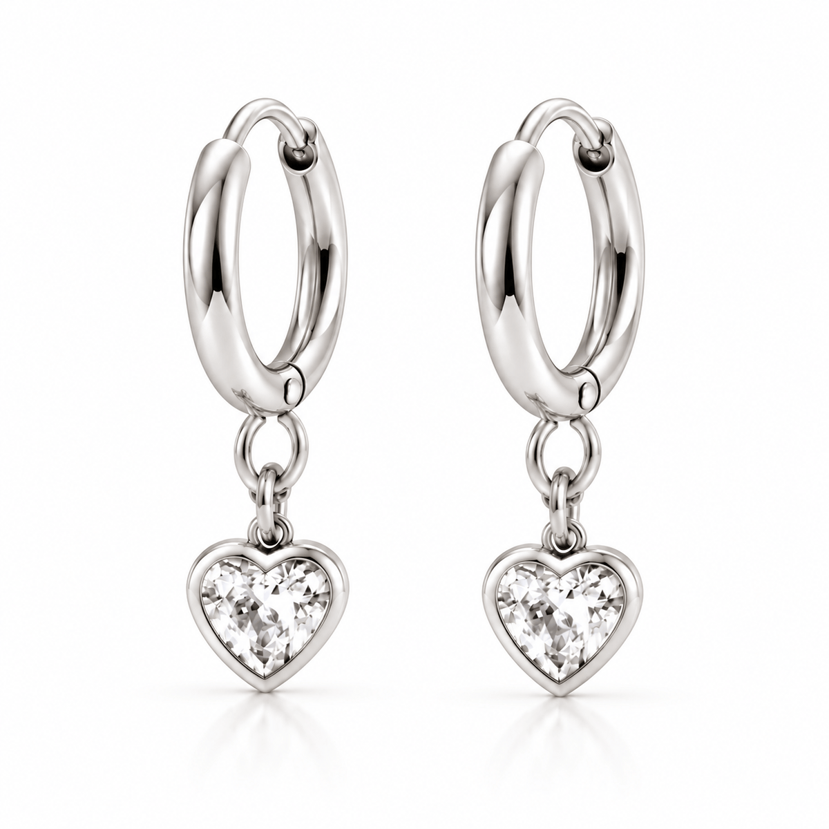 Bohomoon Stainless Steel Angelina Heart Hoop Earrings