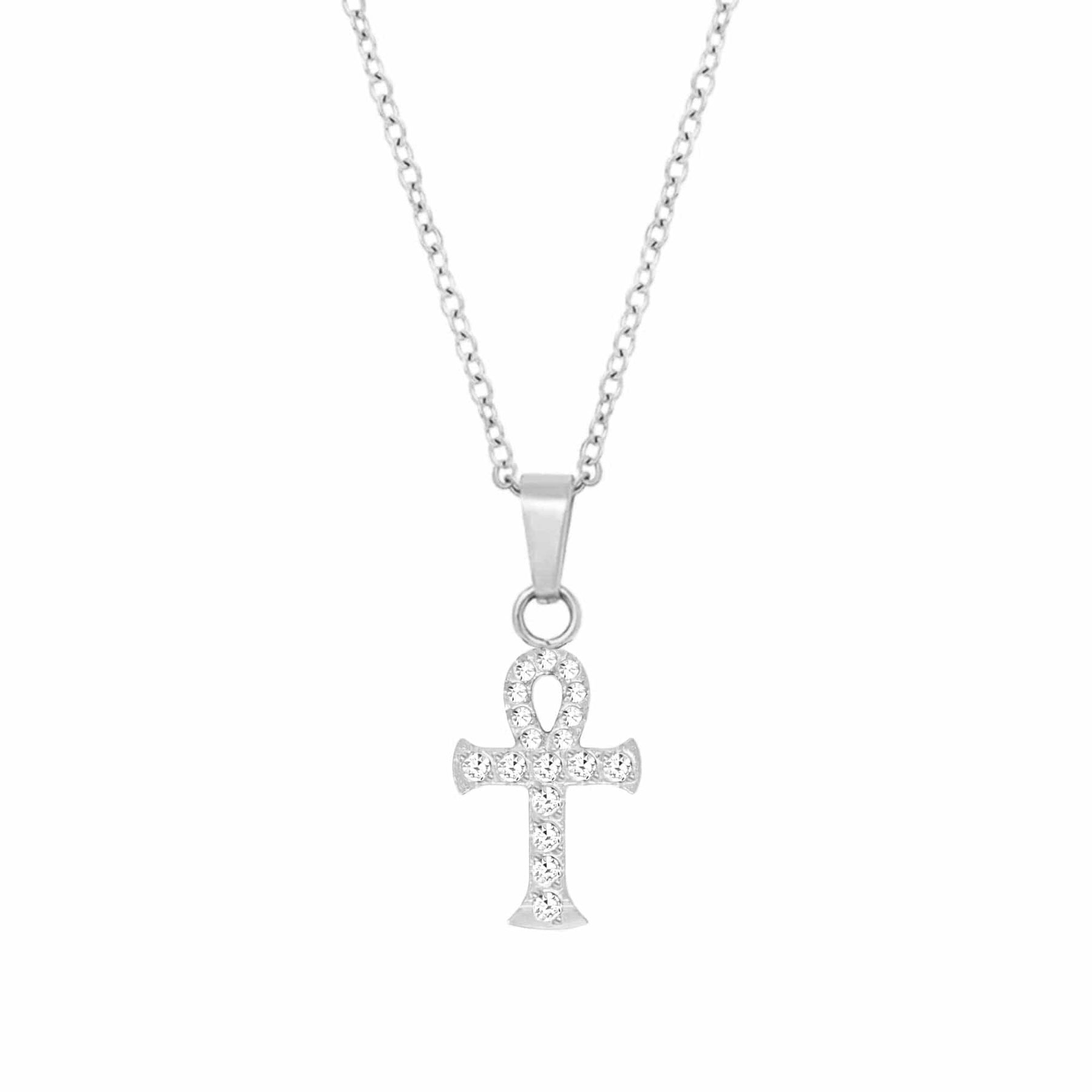 BohoMoon Stainless Steel Ankh Necklace Silver