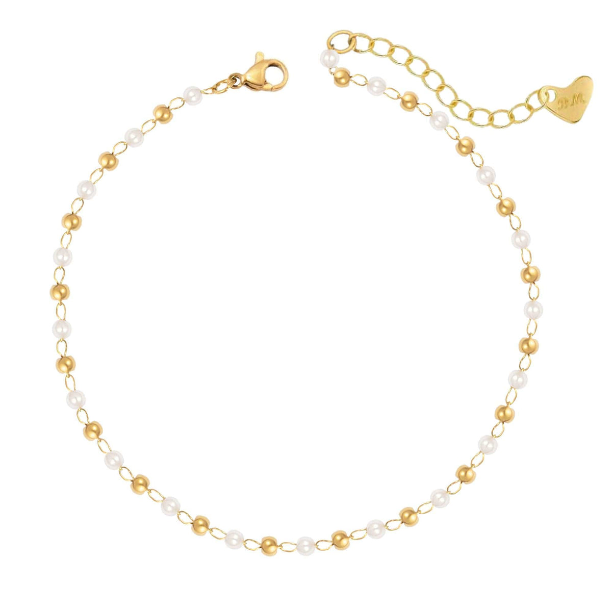 Bohomoon Stainless Steel Antalya Pearl Anklet