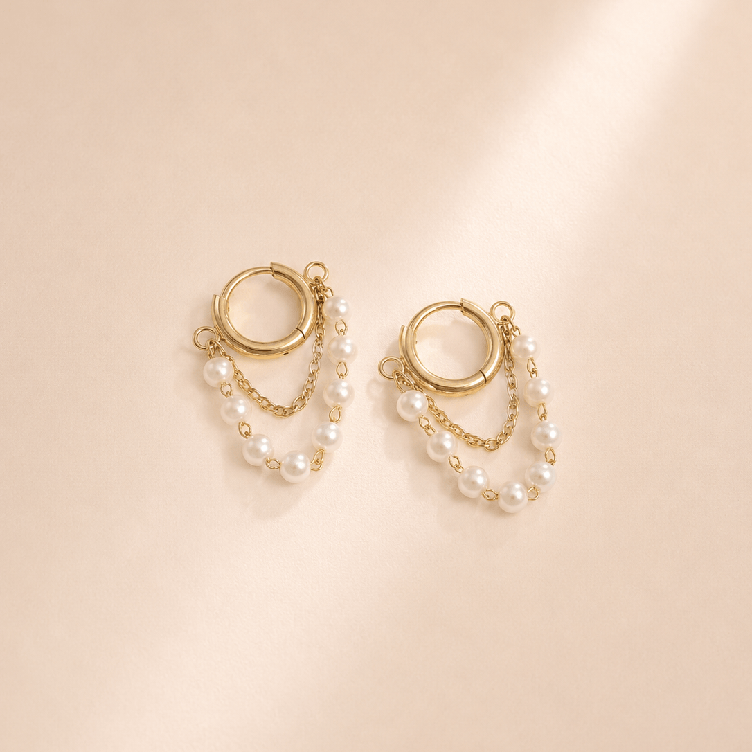 Bohomoon Stainless Steel Antalya Pearl Drop Earrings