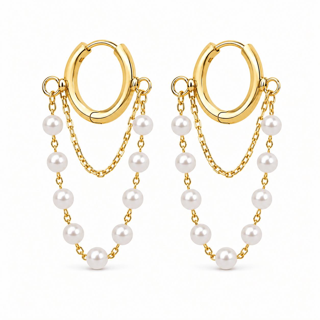 Bohomoon Stainless Steel Antalya Pearl Drop Earrings