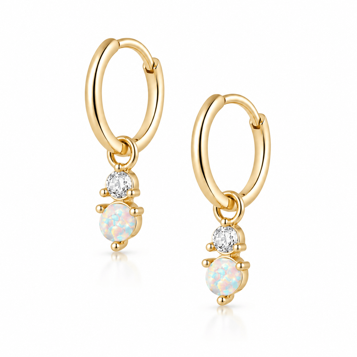 Bohomoon Stainless Steel Anthem Opal Hoop Earrings