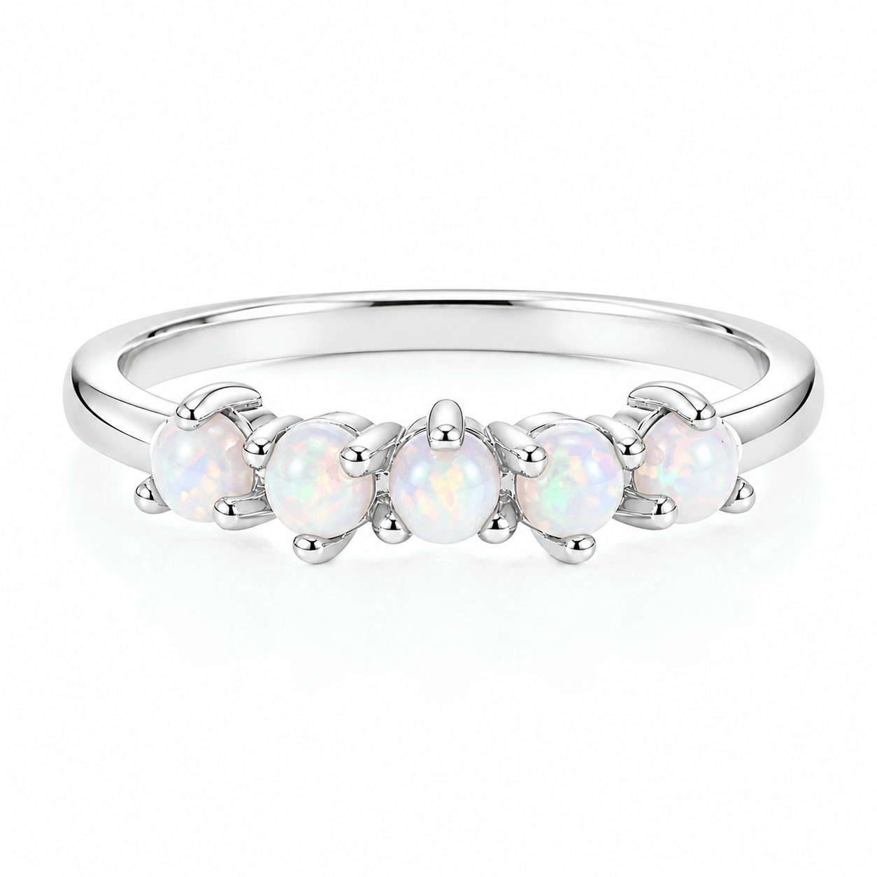Bohomoon Stainless Steel Arctic Opal Ring