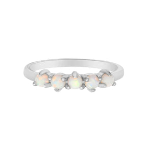 BohoMoon Stainless Steel Arctic Opal Ring Silver / US 4 / UK H / EUR 46 / (xxsmall)