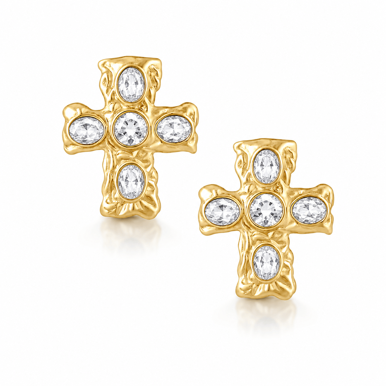 Bohomoon Stainless Steel Arden Cross Stud Earrings