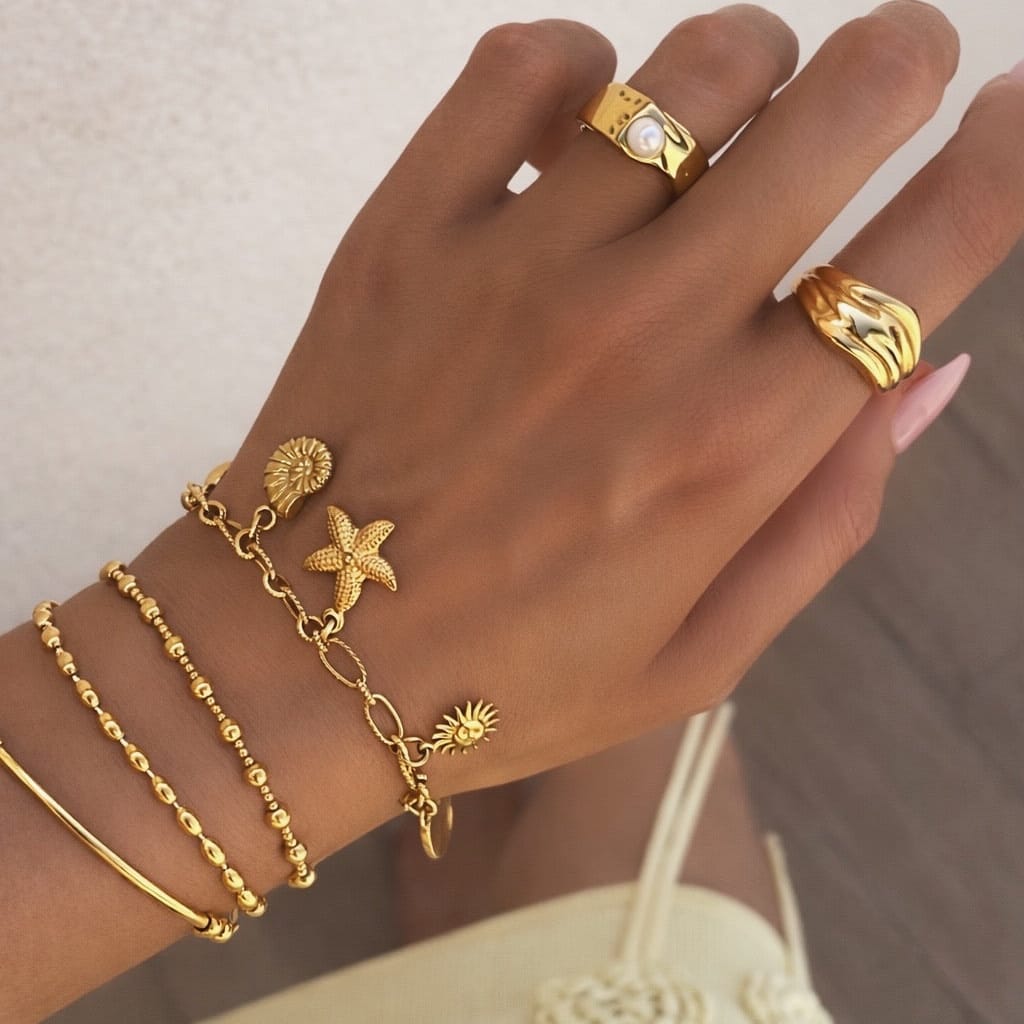 Bohomoon Stainless Steel Aretha Beaded Bracelet