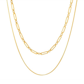 BohoMoon Stainless Steel Ashanti Layered Necklace Gold