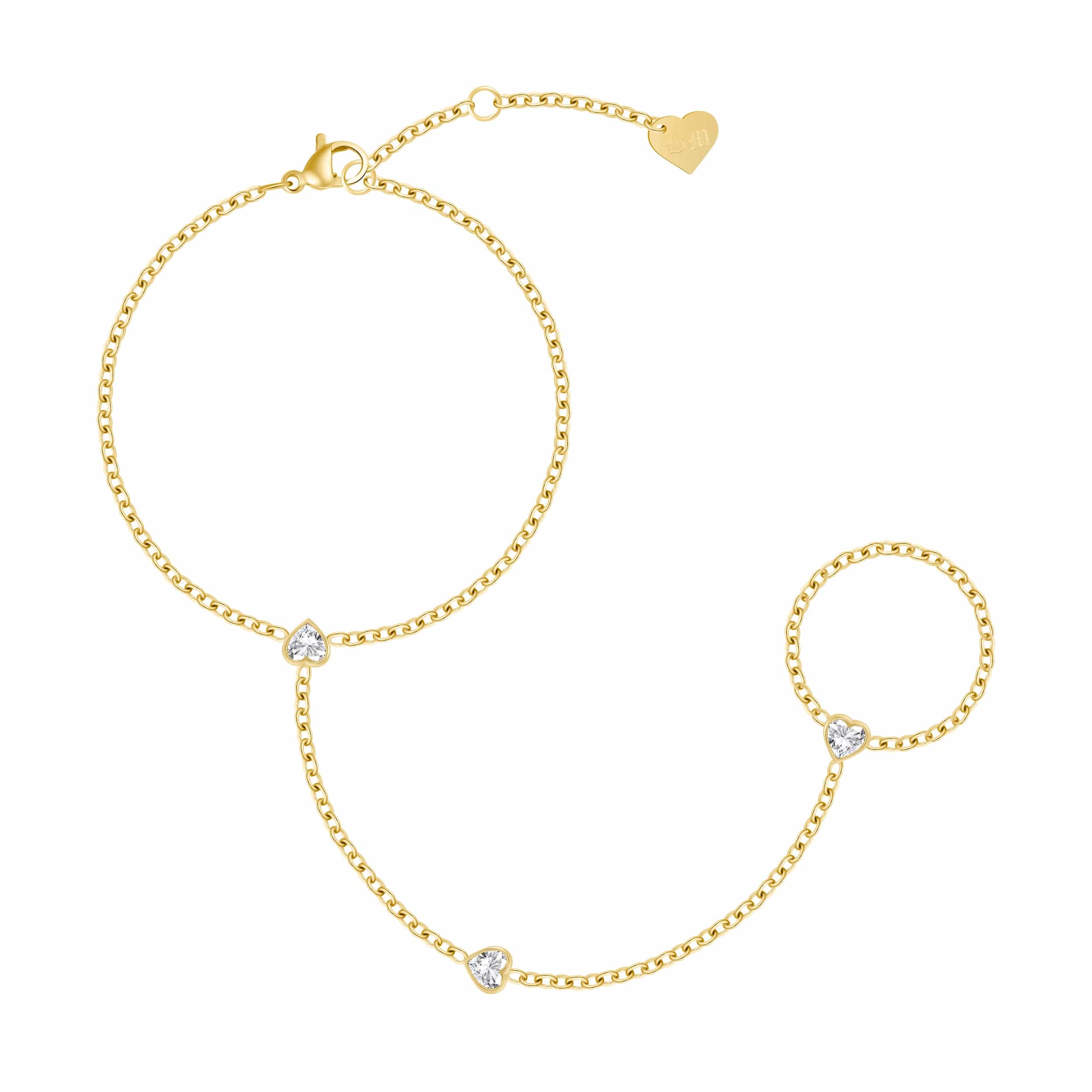 Bohomoon Stainless Steel Aster Hand Chain Bracelet