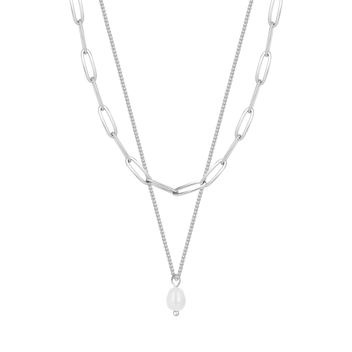 Bohomoon Stainless Steel Athelia Pearl Layered Necklace